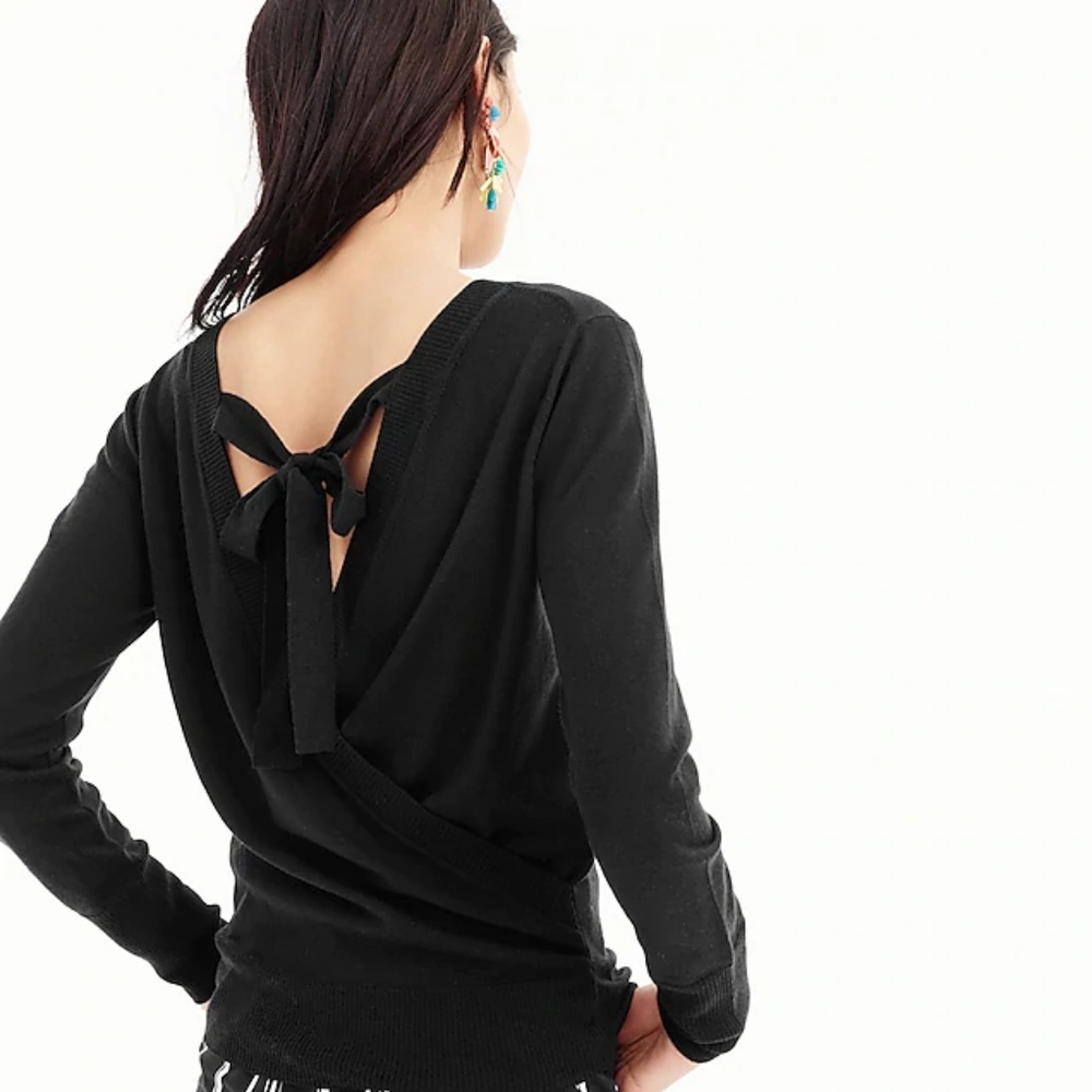 J. Crew Wrapped back pullover in merino wool